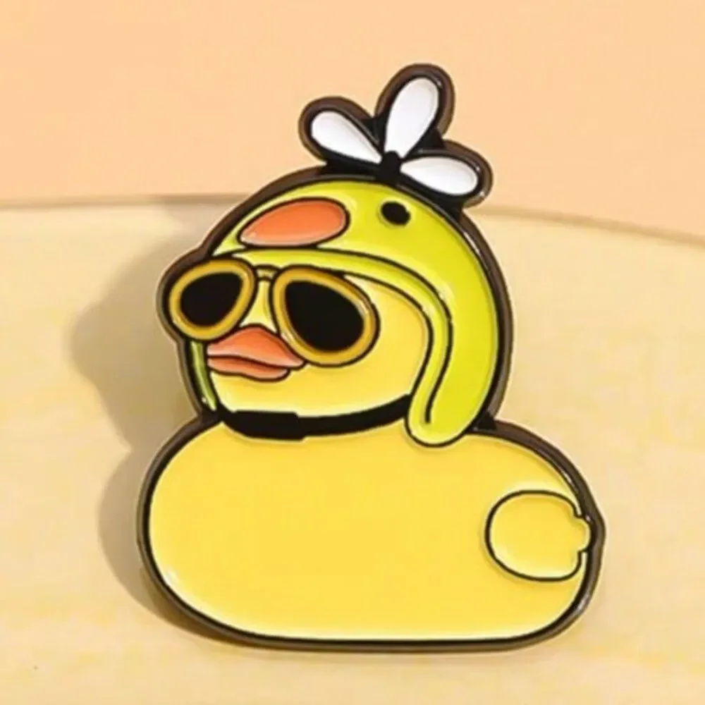 Rubber Duckie Helmet Brooch Enamel Pin